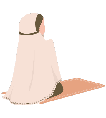 Muslim woman in prayer on a prayer mat